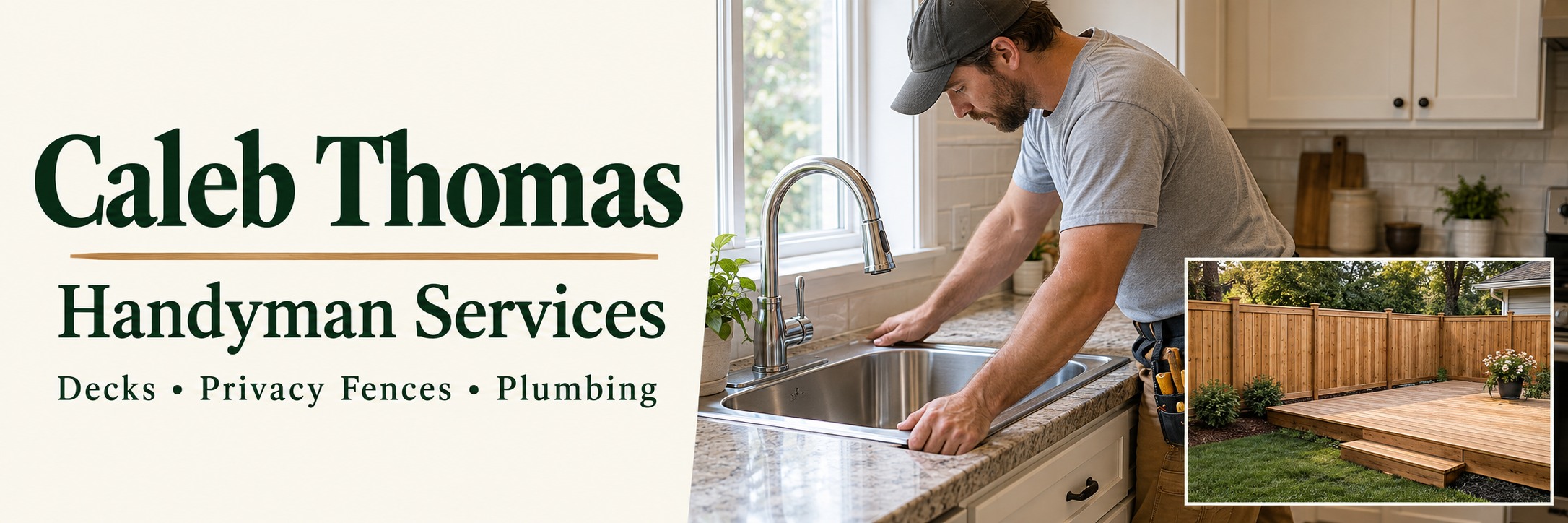 Original cream Caleb Thomas Handyman Services banner